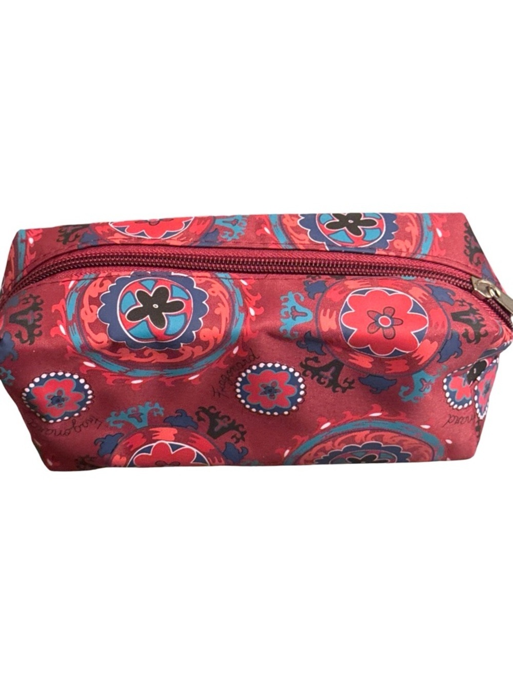 Fragonard  Red Floral-Patterned Cosmetic Pouch